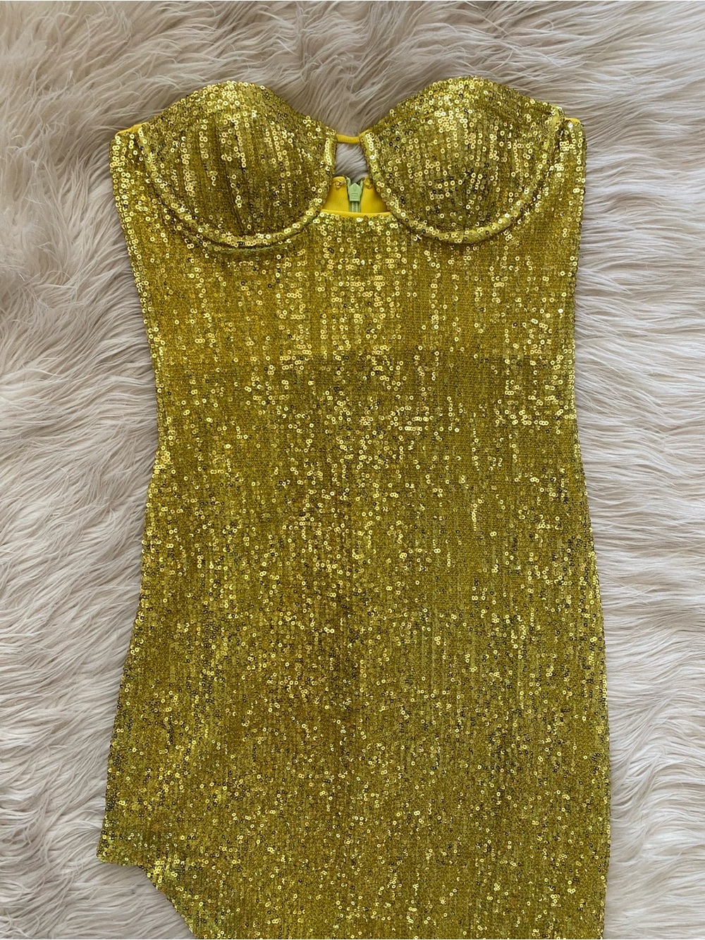Camila Coelho Sparkling Lime Green Strapless Midi Dress - Picture 4 of 16